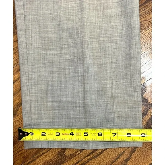 Tiger Woods Collection Men's Dress Pants 34x34 (Meas 31 L) Grey Wool Pleated Cuf - Picture 12 of 13